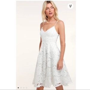 Lulu’s Nora Lee White Sleeveless Lace Midi Dress
